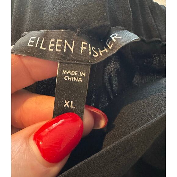 Eileen Fisher - Silk Georgette Crepe Pleated Tapered Pant - Extra Large - Picture 6 of 13